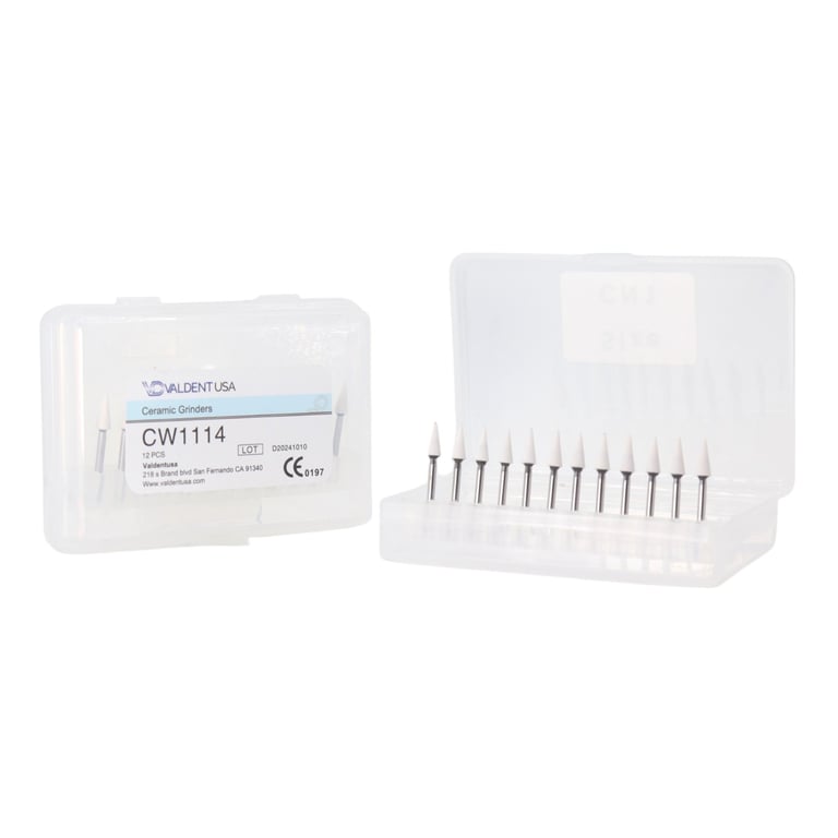 Valdent USA FG Aluminum Oxide White Finishing Stones, CN1, 12/Pk. Designed for fine finishing on
