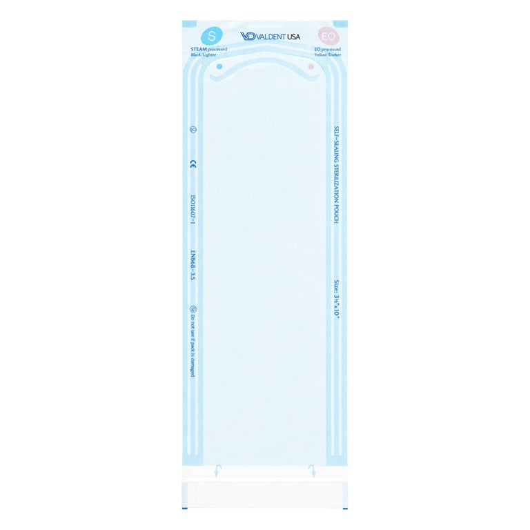 Valdent USA 3.5" x 10" Paper/Blue Film Sterilizat