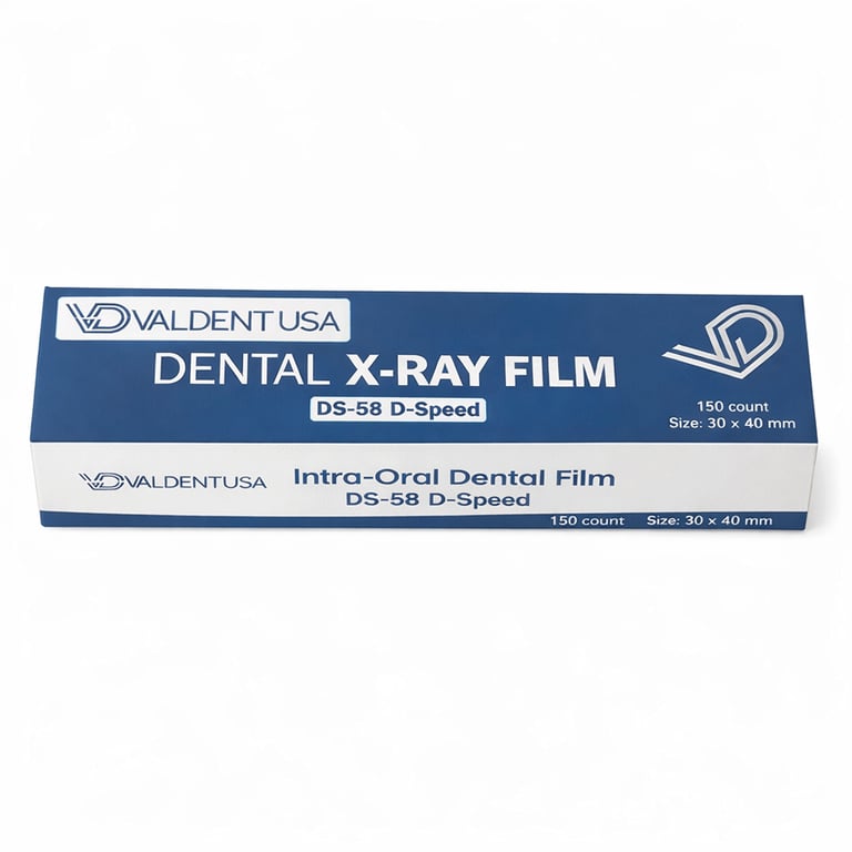 Valdent USA Vinyl D-58 Periapical X-Ray Film, Size 2, D-Speed, 150/Box. Captures diagnostic