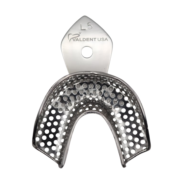 Valdent USA #5 Lower Full Arch Perforated Stainless Steel Impression Tray, 1/Pk