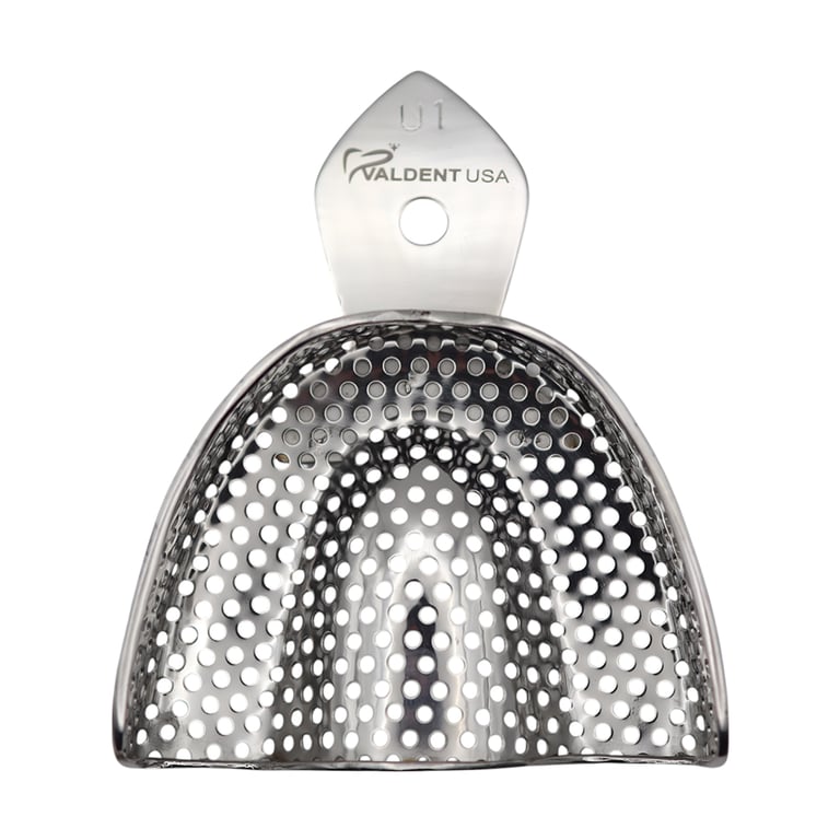 Valdent USA #1 Upper Full Arch Perforated Stainless Steel Impression Tray, 1/Pk
