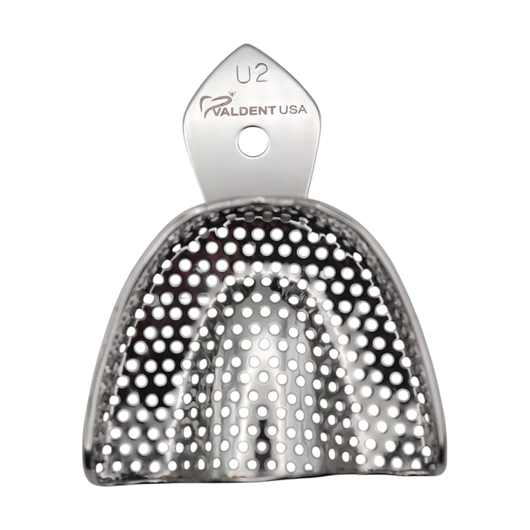 Valdent USA #2 Upper Full Arch Perforated Stainless Steel Impression Tray, 1/Pk