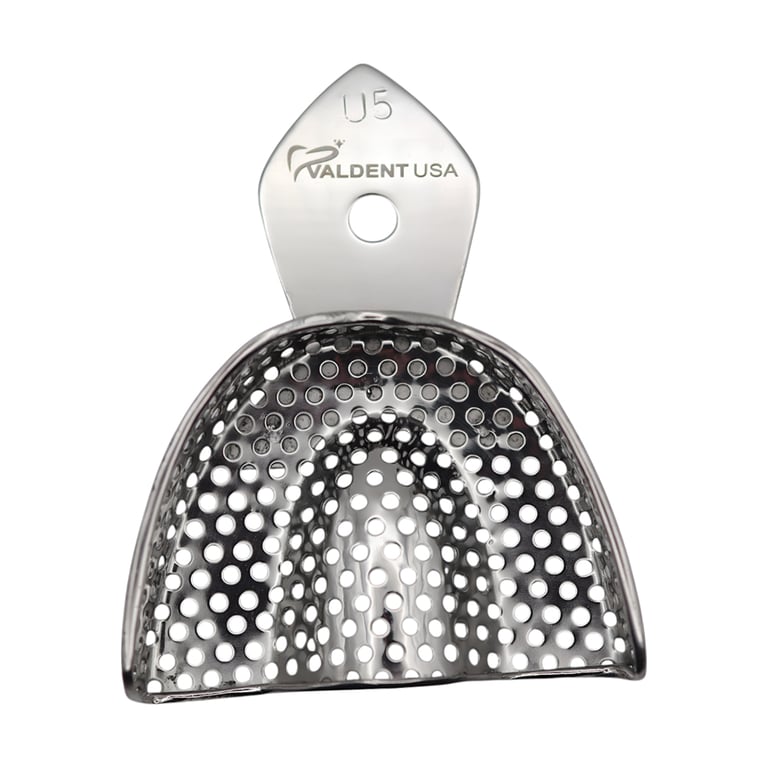 Valdent USA #5 Upper Full Arch Perforated Stainless Steel Impression Tray, 1/Pk