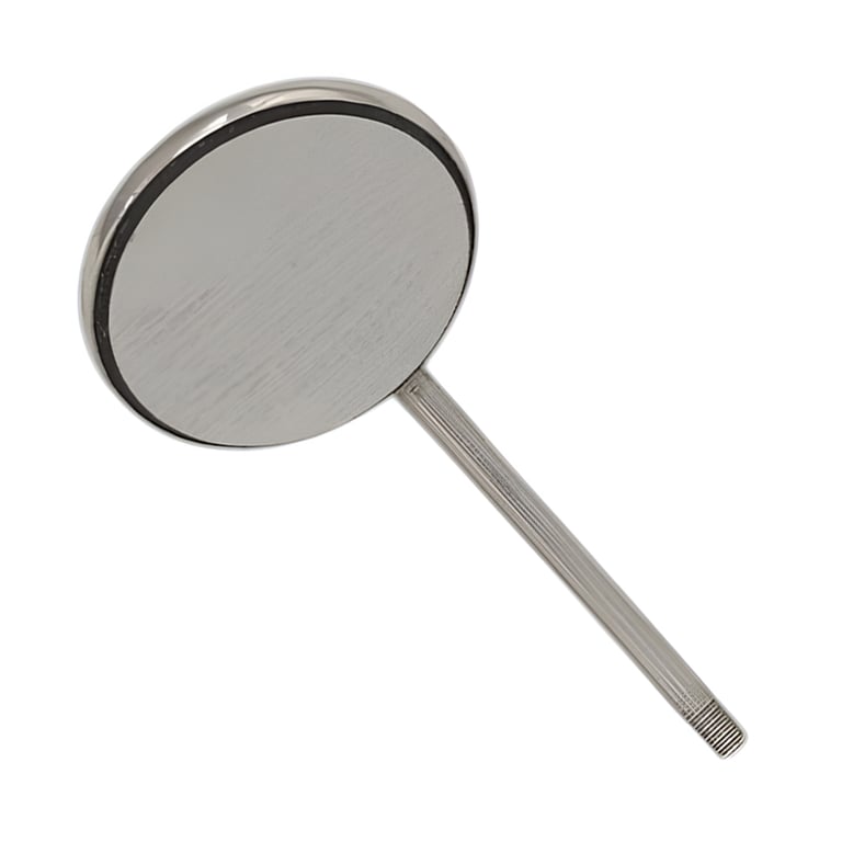Valdent USA #4 Stainless Steel Mouth Mirror Head, Simple Stem, 12/Pk. Rhodium coated, scratch