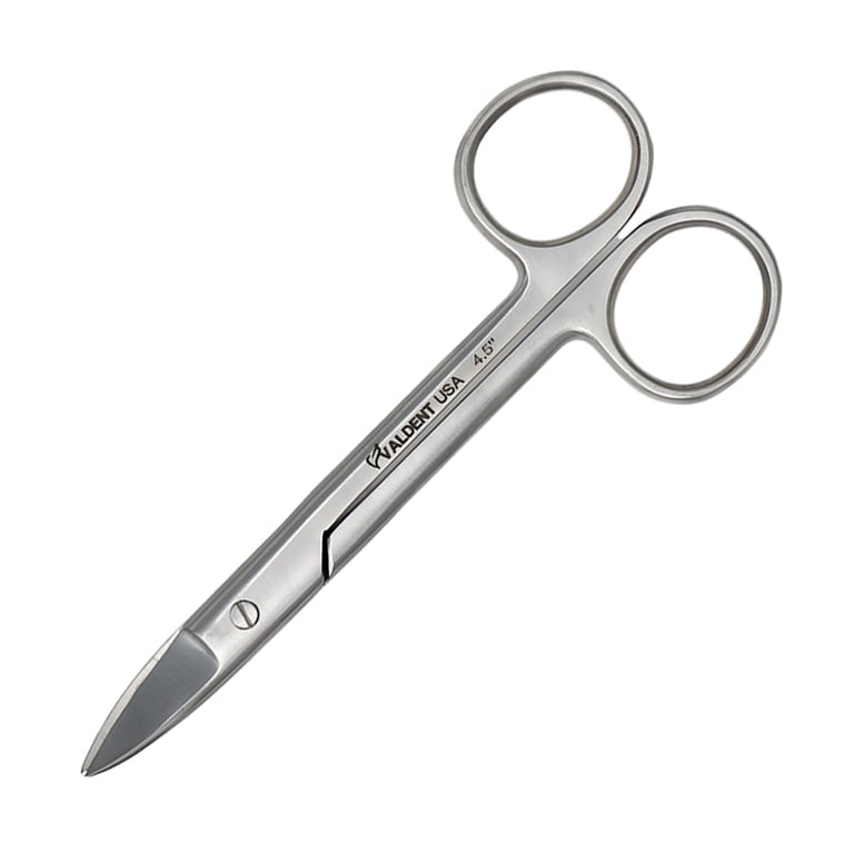 Valdent USA Stainless Steel 4.5" Curved Crown Scissor, 1/Pk. High carbon Material