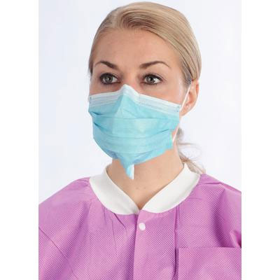 ArchAway Double-Seal Earloop Masks - AQUA 50/Bx. Plastic wire across middle section of masks