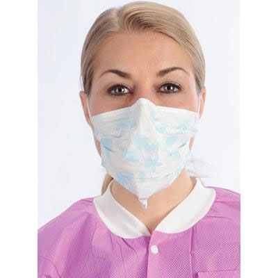 ArchAway Double-Seal Earloop Masks - PLUMERIA 50/Bx. Plastic wire across middle section of masks