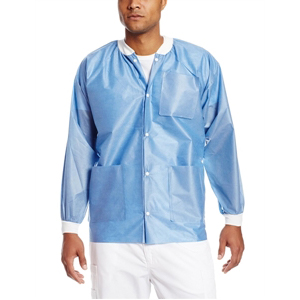 Easy-Breathe Jackets - Medical Blue, Large 10/Pk. Light-Weight, Made of 3-Layer SMS fabrics