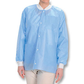 Easy-Breathe Jackets - Ceil Blue, Medium 10/Pk. Light-Weight, Made of 3-Layer SMS fabrics