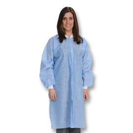 Easy-Breathe Lab Coats - Ceil Blue, Small 10/Pk. Light-Weight, Made of 3-Layer SMS fabrics