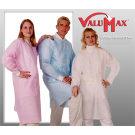Easy-Breathe Lab Coats - Raspberry, Small 10/Pk. 