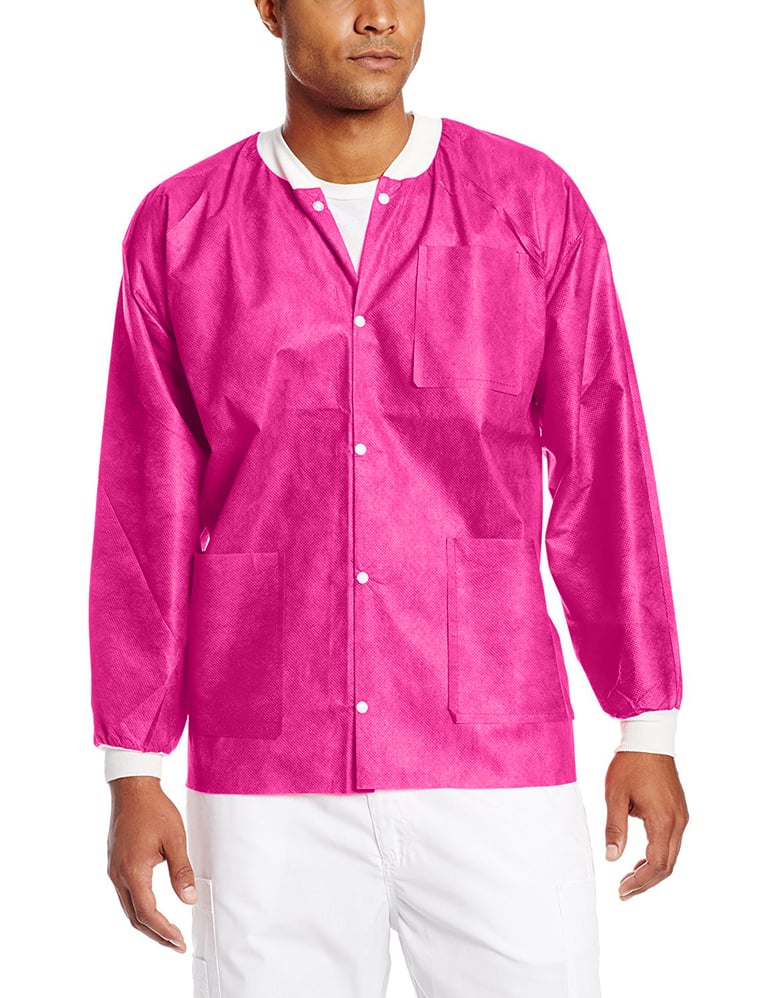 Extra-Safe Jacket - Pink X-Small 10/Pk. Hip-Length, Soft 3-layer SMS fabrics, fluid resistant