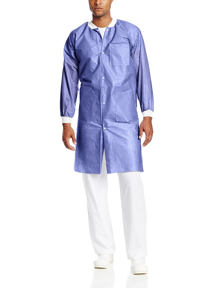 Extra-Safe Lab Coats - Blueberry X-Large 10/Pk. Knee-Length, Light-Weight, Breathable