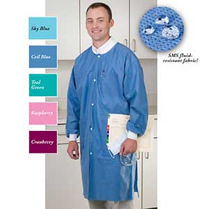 Extra-Safe Lab Coats - Raspberry Large 10/Pk. Kne