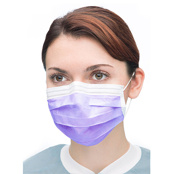 Ultra 3-in-1 Sensitive Ear-Loop Mask - PURPLE, 50/Bx. ASTM Level 2. Sensitive and gentle to skin