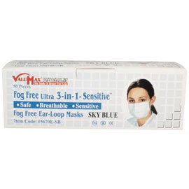 Ultra 3-in-1 Sensitive Ear-Loop Mask Fog Free - S