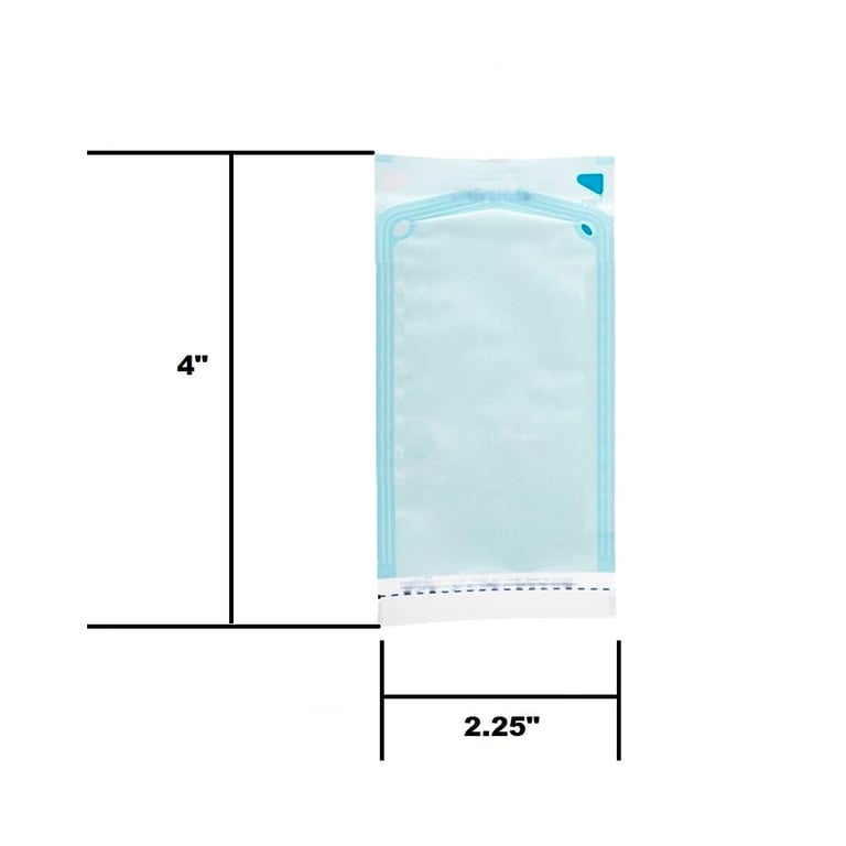 VastMed Sterilization Pouches 2.25x4" with Dual Indicators 200/Box. The pouches features three