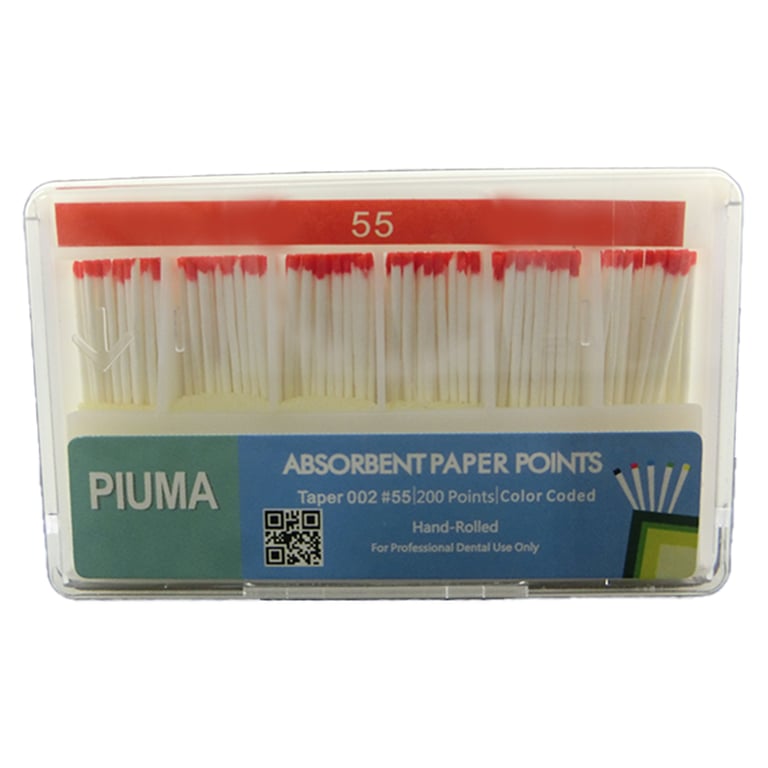 VastMed PIUMA Absorbent Paper Points Size 55 200/Bx. The absorbent paper points are quick methods