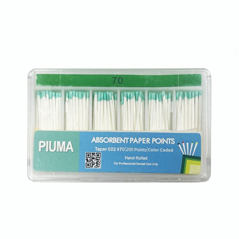 VastMed PIUMA Absorbent Paper Points Size 70 200/Bx. The absorbent paper points are quick methods