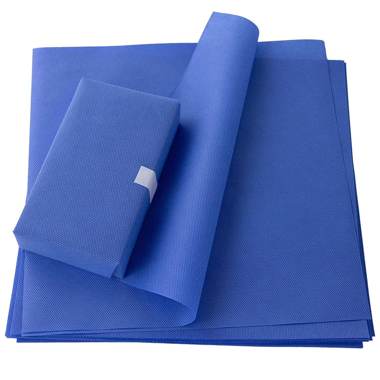 VastMed 12" x 12" SMMS Non-Woven 60g Sterilization Wrap, Steam & EO, Blue, 500/Pk. Designed