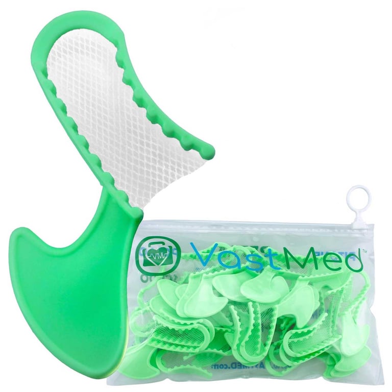 VastMed Disposable Nylon Mesh Triple Bite Registration Tray, Posterior, Large, 35/Pk