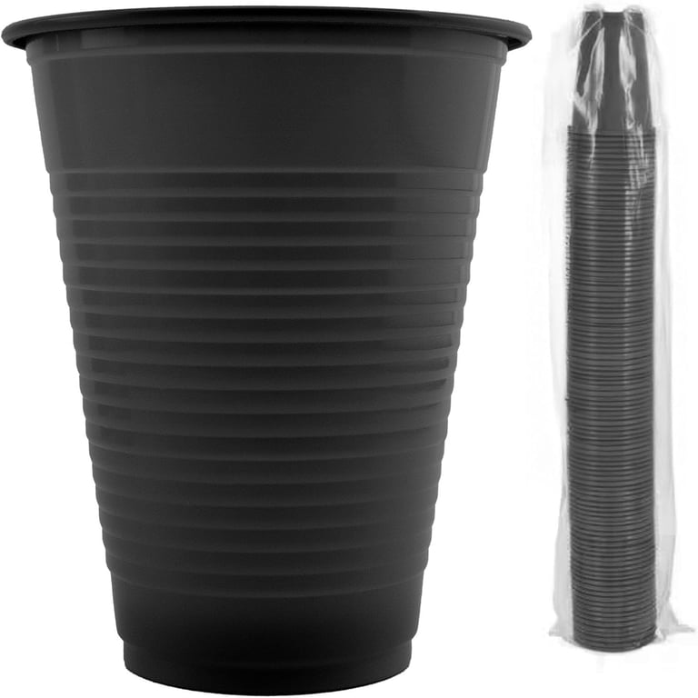 VastMed 5oz Disposable Plastic Dental Cups, Black, 100/Pk. Made from polypropylene, durable cups