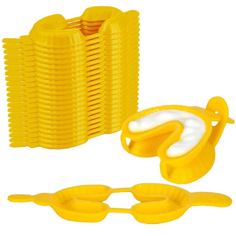 VastMed Disposable Dental Fluoride Trays, Dual Arch Tray for Gel/Foam, Medium, Yellow, 100/Pk