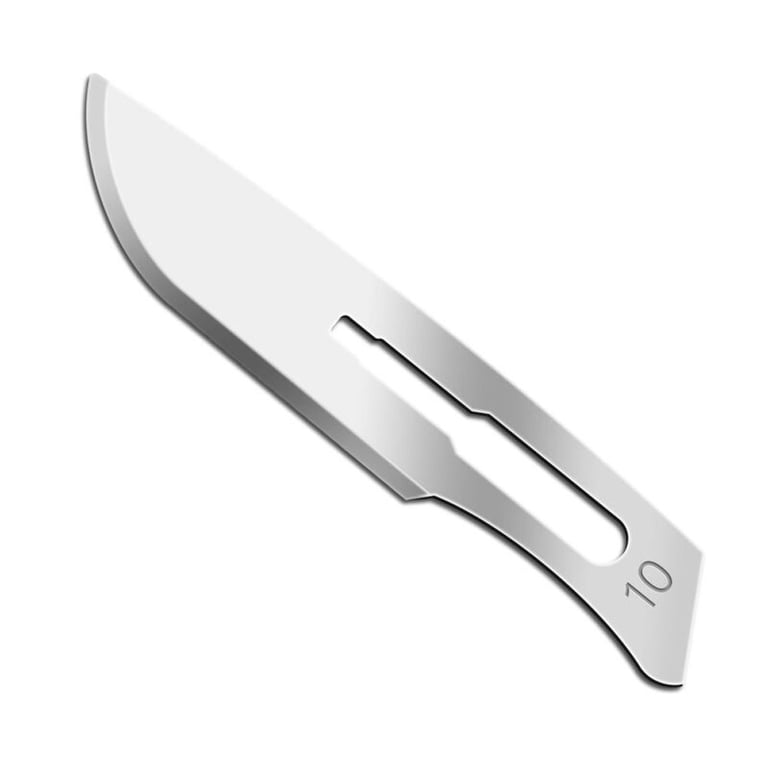 VastMed Stainless Steel Surgical Blade, Sterile, Size #10, Single-use, 100/Box. Features