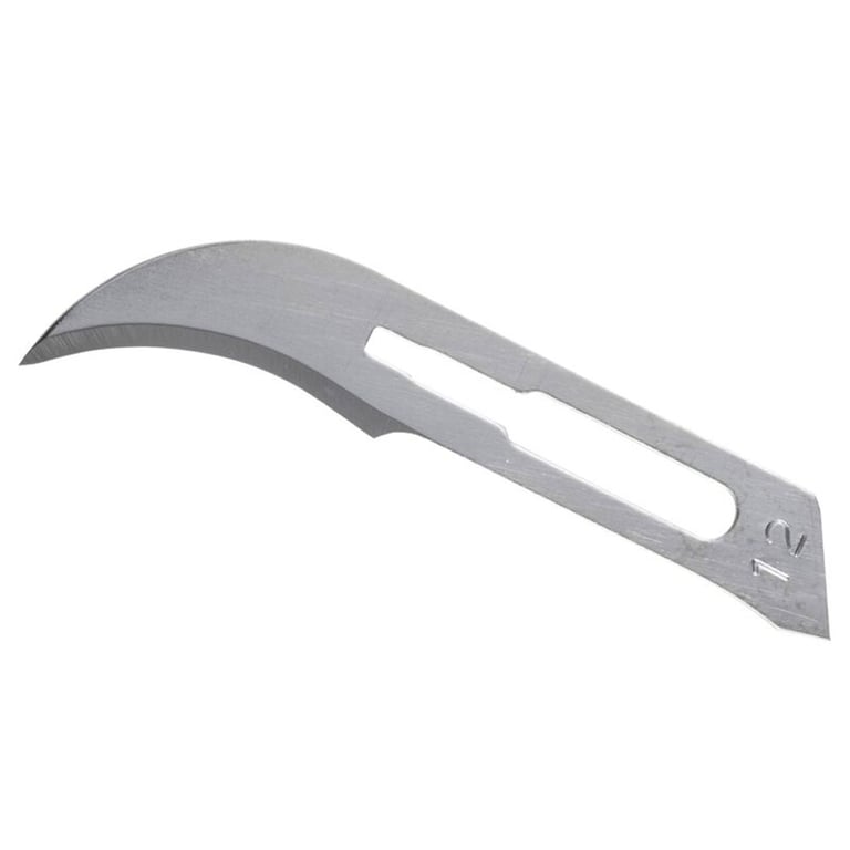 VastMed Stainless Steel Surgical Blade, Sterile, Size #12, Single-use, 100/Box. Features