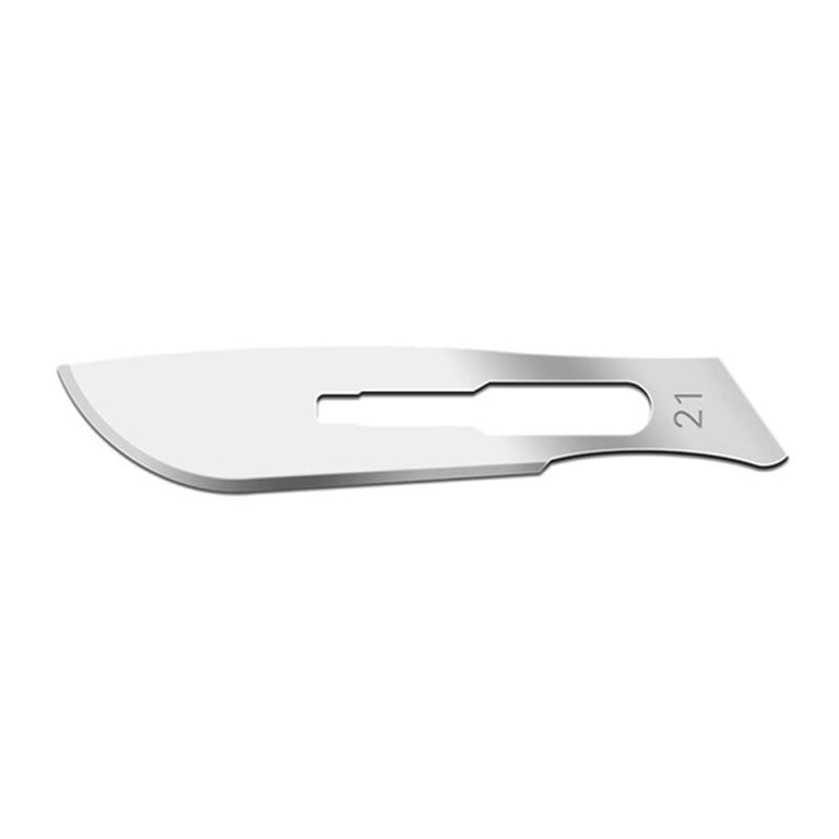 VastMed Stainless Steel Surgical Blade, Sterile, Size #21, Single-use, 100/Box. Features