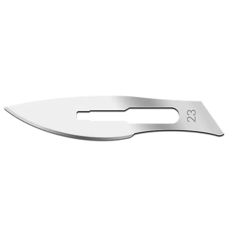 VastMed Stainless Steel Surgical Blade, Sterile, Size #23, Single-use, 100/Box. Features