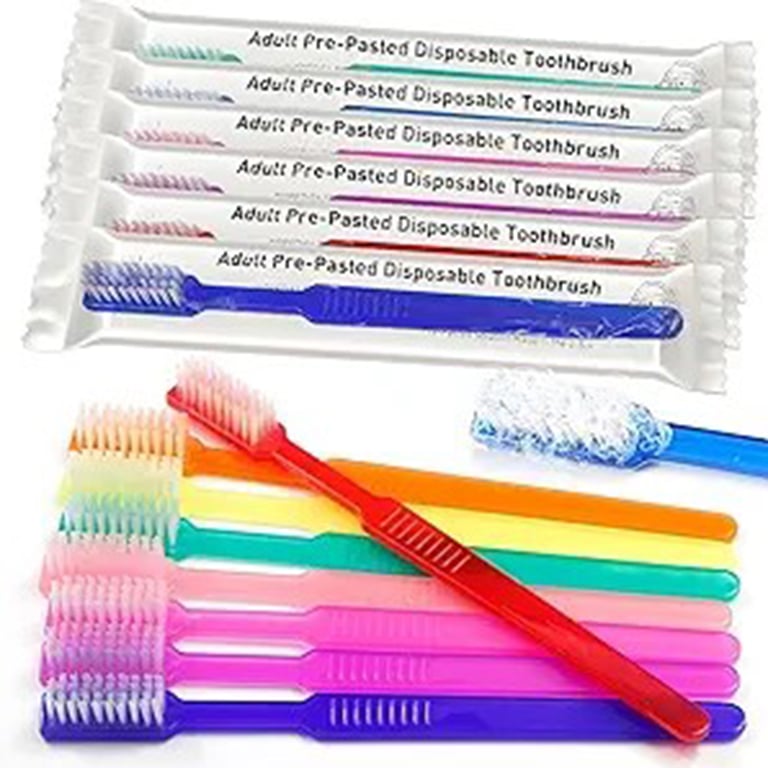 VastMed Pre-Pasted Toothbrush, Soft, Single Use, Asst Color, 200/Pk. Designed for waterless use