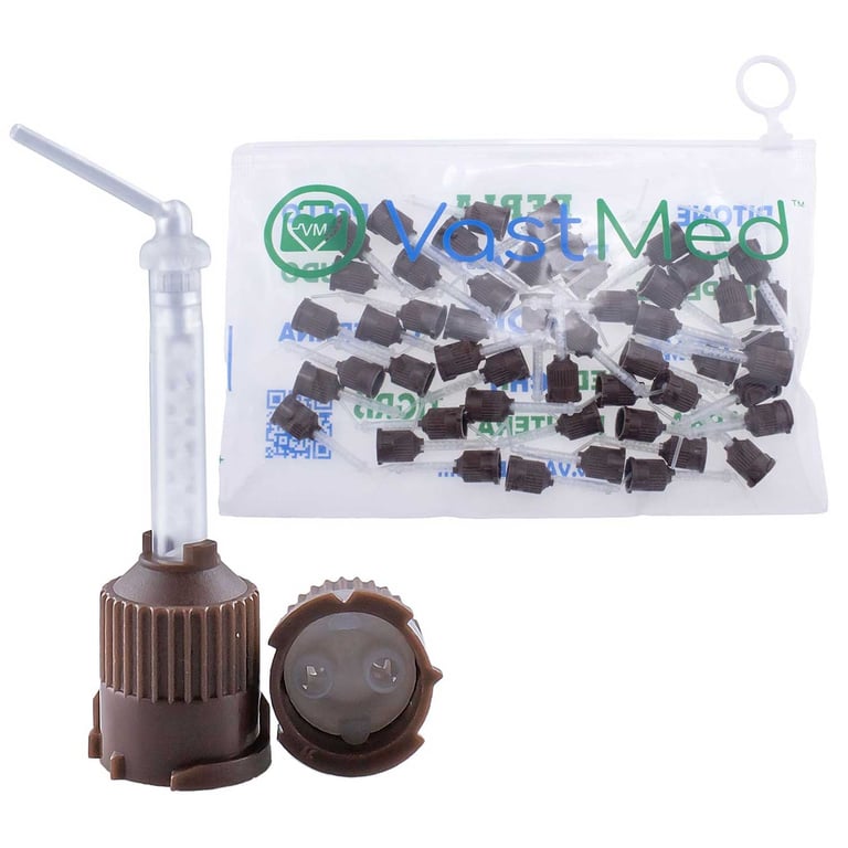 VastMed 1:1 Brown/White Mixing Tip with Endo Intra-Oral Tip, 50/Pk