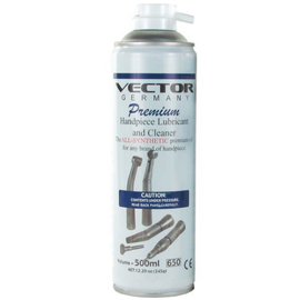 Vector Premium Handpiece Lubricant Spray, All-Synthetic Oil for Any Brand Handpiece, 500ml Can