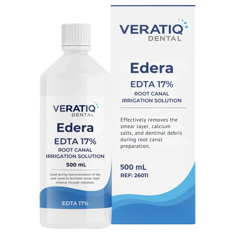Edera 17% EDTA Irrigating Solution, 500mL Bottle, 1/Pk. Decalcifies canal walls and removes
