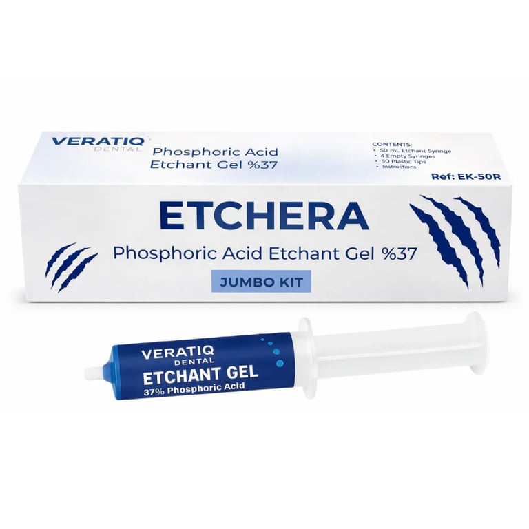 ETCHERA 37% Phosphoric Acid Etchant Gel Jumbo Kit, 1 x 50mL with Accessories. Includes 4 x empty
