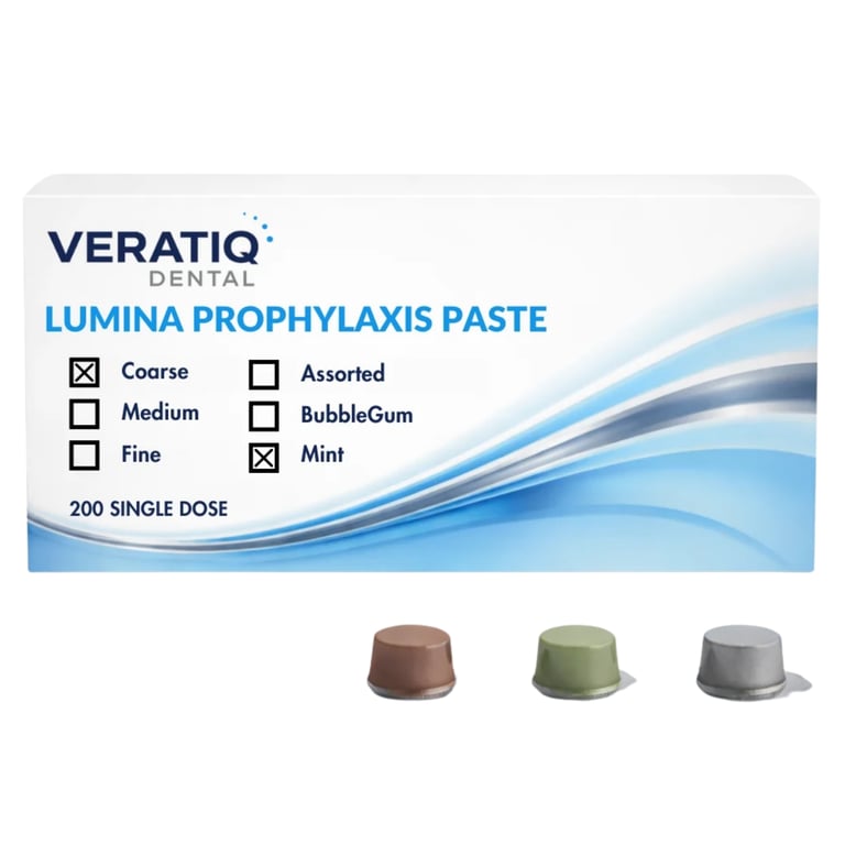 Lumina Prophylaxis Paste, Coarse Grit, Single-Dose Capsules, Mint, 200/Pk. Delivers a firm, smooth