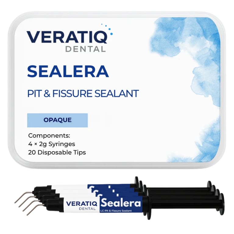 Sealera Light-Cured Pit & Fissure Resin Sealant, Opaque, 4 x 2g Syringes w/20 Tips, 1/Pk