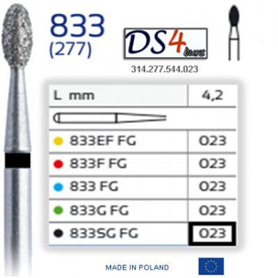 DS4 Burs FG #833.023 Egg, Diamond Bur Super Coars