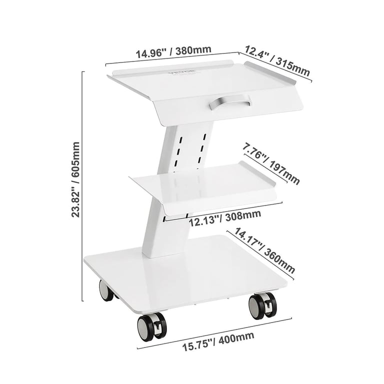 Vevor Stainless Steel Rolling Lab Cart, 3-Tier, 1