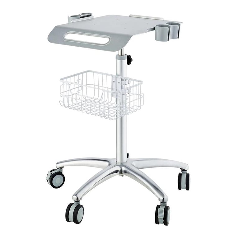 Vevor Aluminum Alloy Medical Utility Cart, 1/Pk. Tabletop measures 19.09" x 16.73"