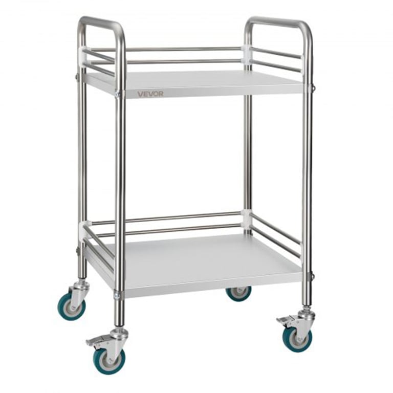 Vevor Stainless Steel Medical Utility Cart, 2-Tie