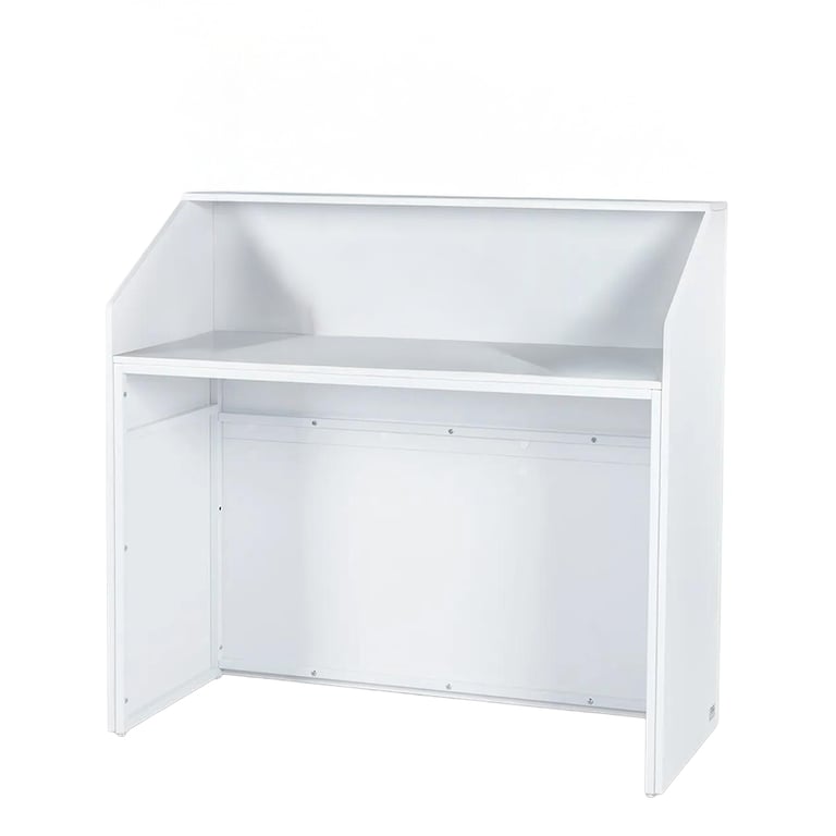 Vevor MDF Reception Desk, Without Drawers, White, 1/Pk. Features sturdy and reliable construction