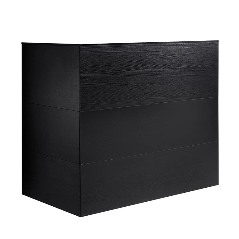 Vevor MDF Reception Desk, 1 Drawer and Storage Cabinet, Black, 1/Pk. Features sturdy