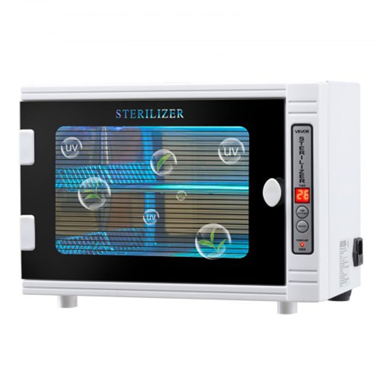 Vevor Carbon Steel UV Sterilizer, 12L Capacity, Touch Control, White, 1/Pk. Features 185 nm