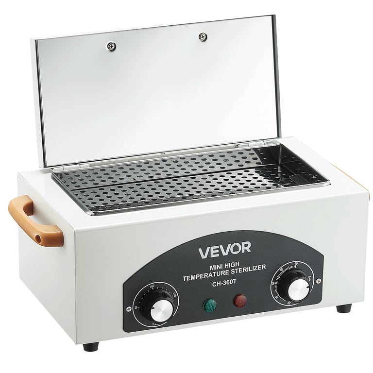Vevor High Temperature Autoclave Machine, 2L, 300W Dry Heat Cabinet, 1/Pk. Features a stainless
