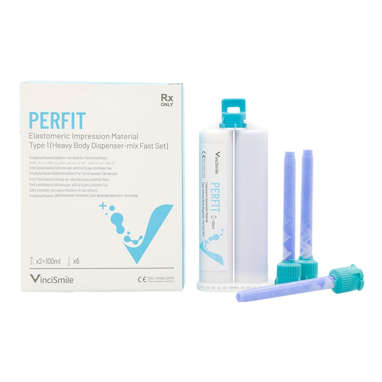 PERFIT Heavy Body VPS Impression Material, Fast Set, 2/Pk. Includes: 2 x 50ml cartridges, 6