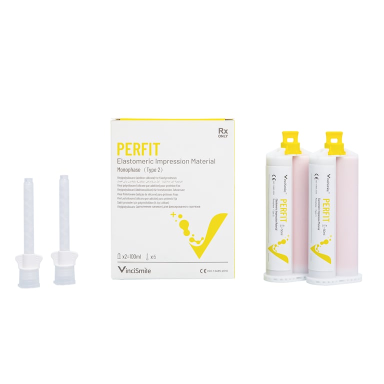 PERFIT Monophase VPS Impression Material, Normal Set. Includes: 2 x 50ml bio-cartridges and 6