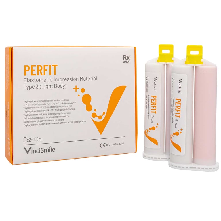 VPS Dental Impression Material Light Body Fast Set - 2 Cartridges