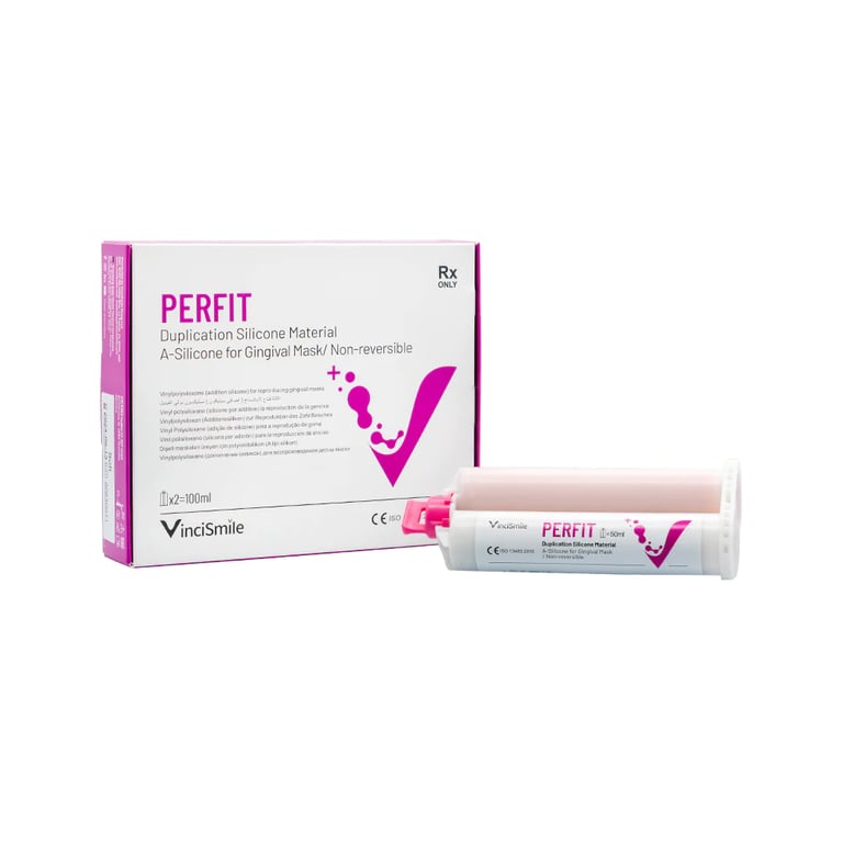 PERFIT A-Silicone for Gingival Mask, Shore A 70 Artificial Gum Material, 50 mL Cartridge, 2/Box